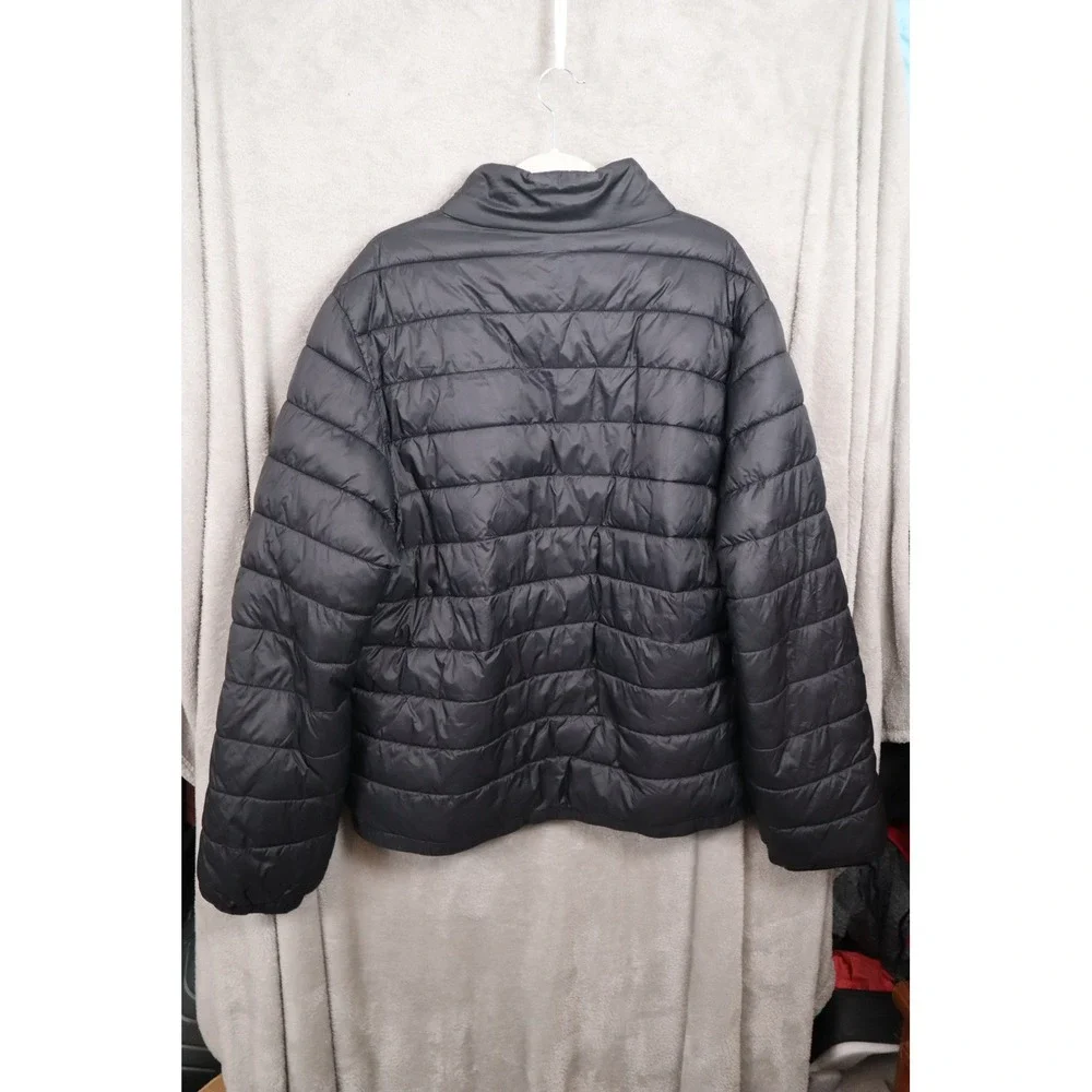 True Religion Mens Black Quilted Puffer Jacket Full Zip Lightweight 2XL 104941